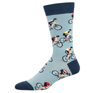 Cycling Crew Socks - Blue - Oh Man!