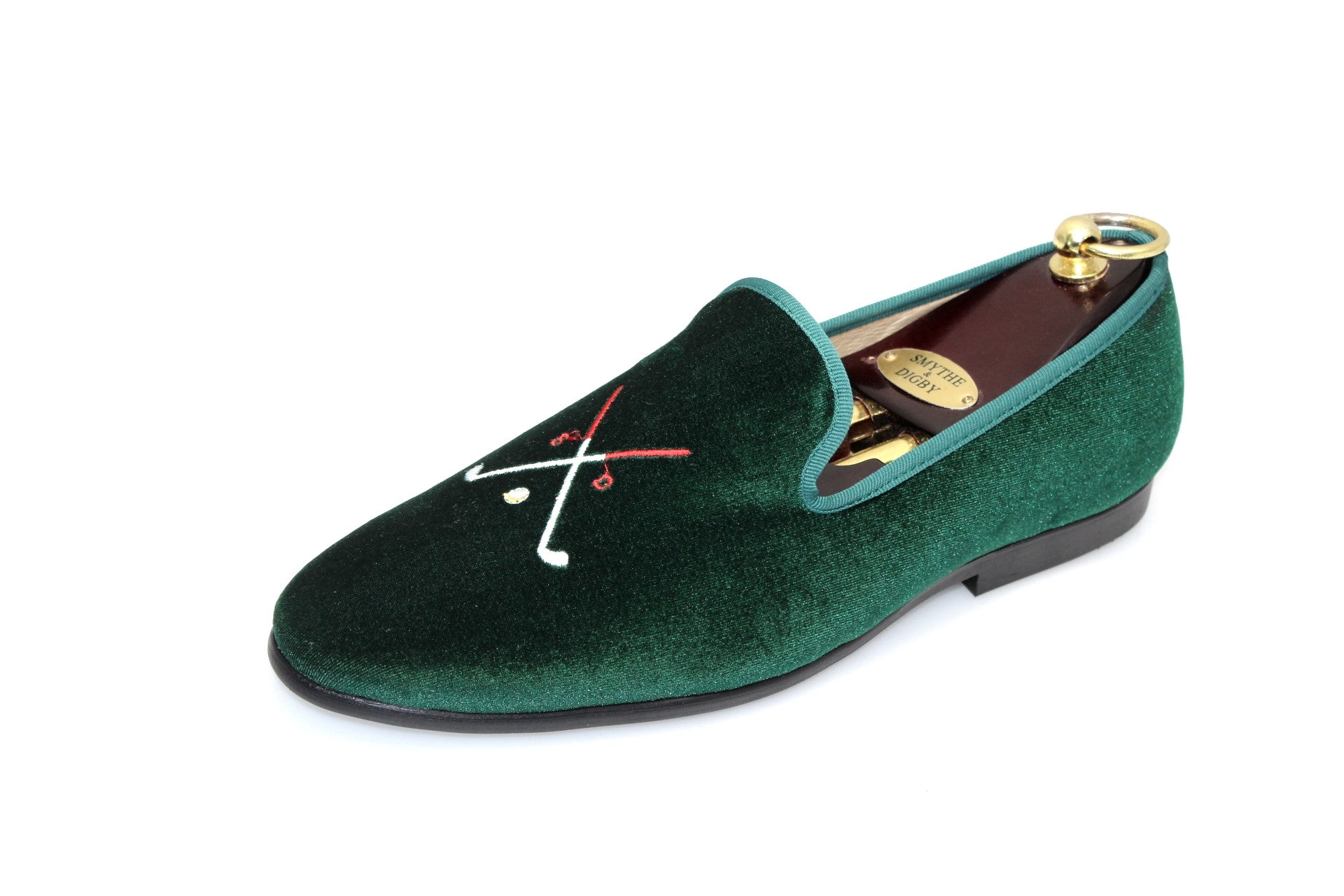 men's embroidered velvet slippers