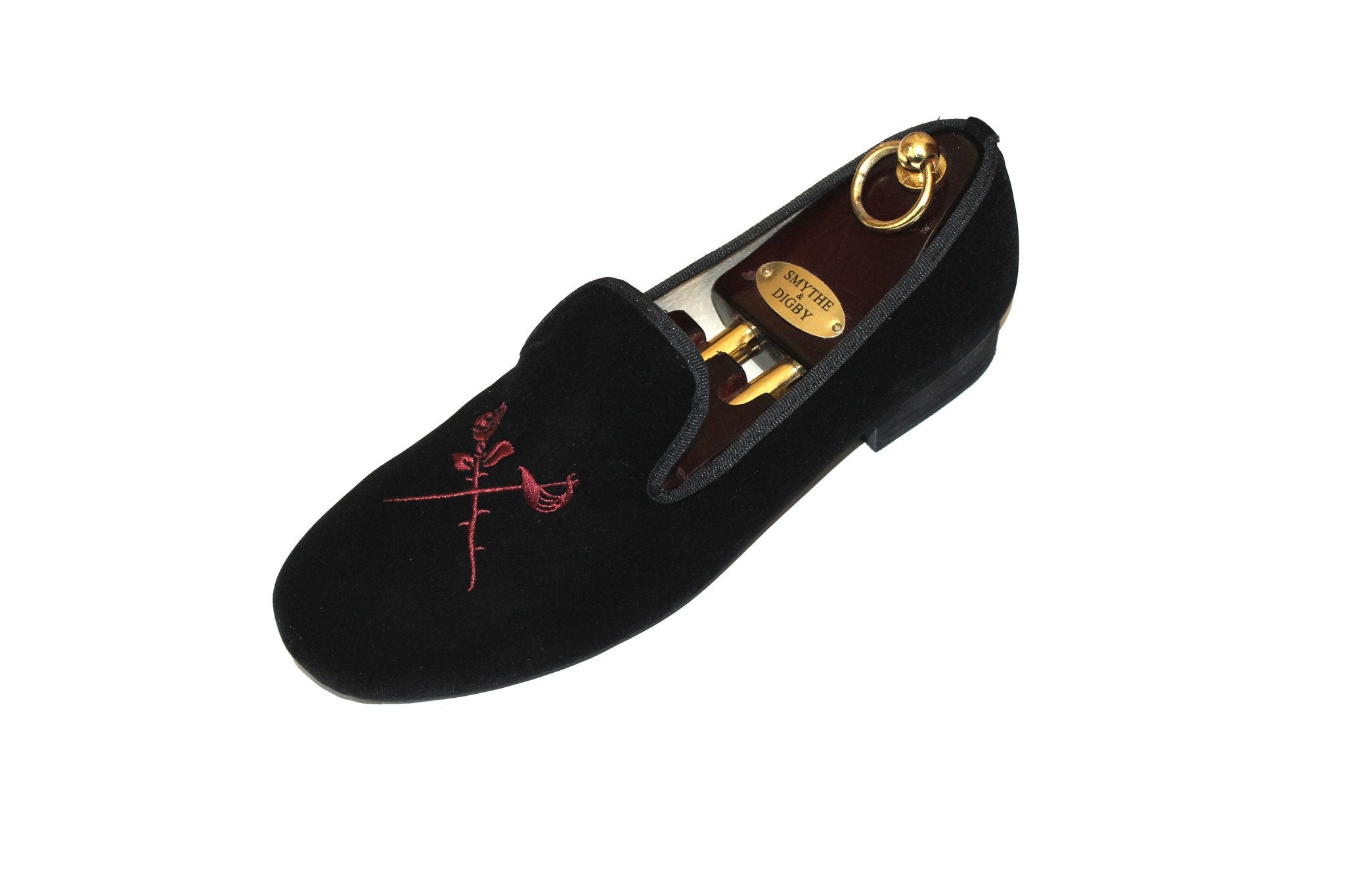 black velvet slippers