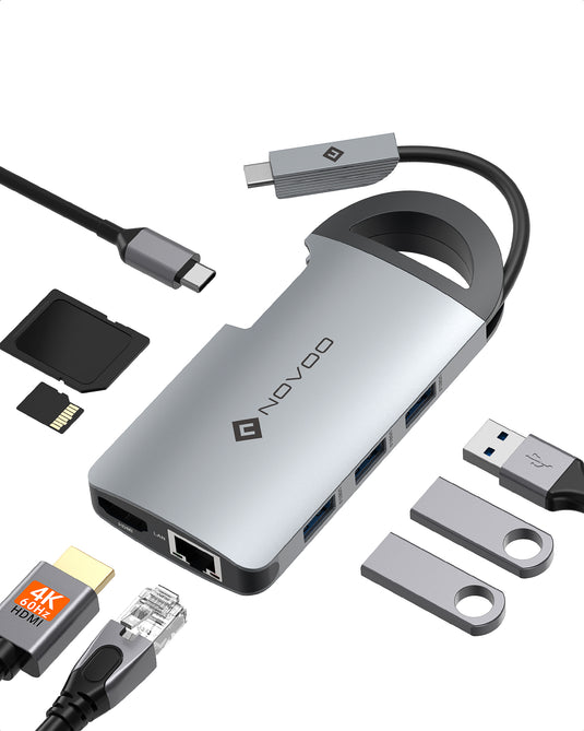 Hub USB multiport 7 en 1 Adaptateur HDMI 4K de type C vers USB 3.0