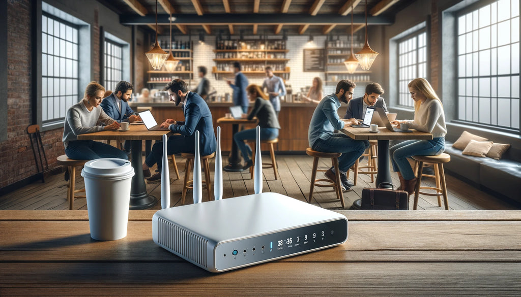 Coffee shop patrons connected through LTE router