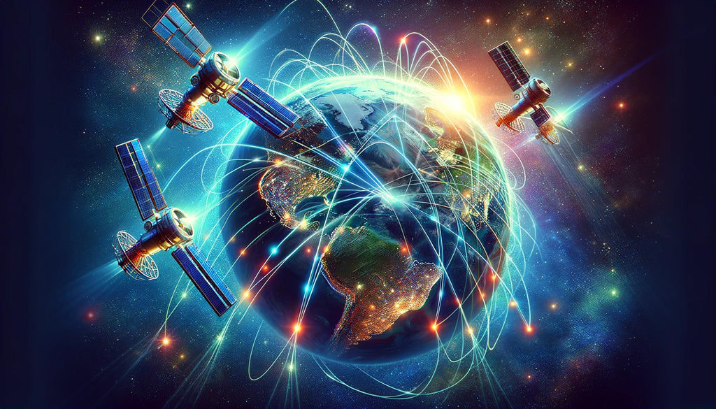 Global network of satellites orbiting Earth, symbolizing LTE connectivity