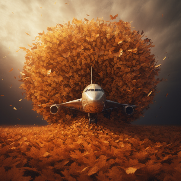 An airplane in autumn style...