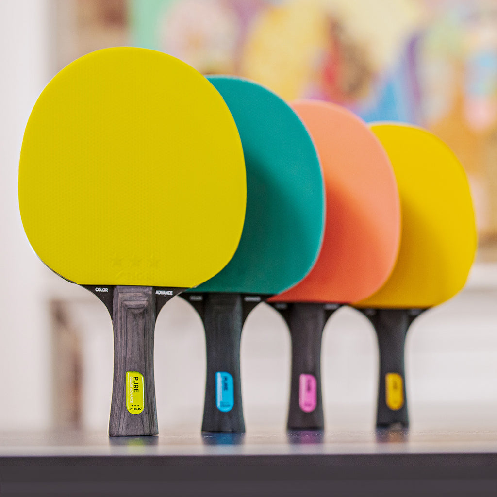 STIGA Pure Color Rackets. Trendy ping pong paddle for modern home or office.