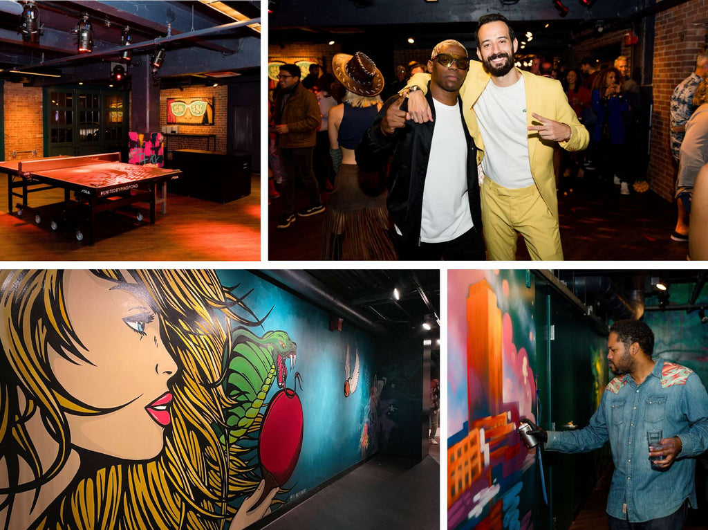 Artists for Humanity Co-Founder and Director, Jason Talbot  brought the Boston city skyline to life with a live art installation in SPIN’s signature private room. This live art installation will be a permanent fixture at SPIN Boston. 