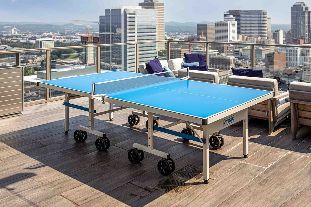 STIGA weather-resistant, durable ping pong table. Perfect for garage, deck, patio, etc.