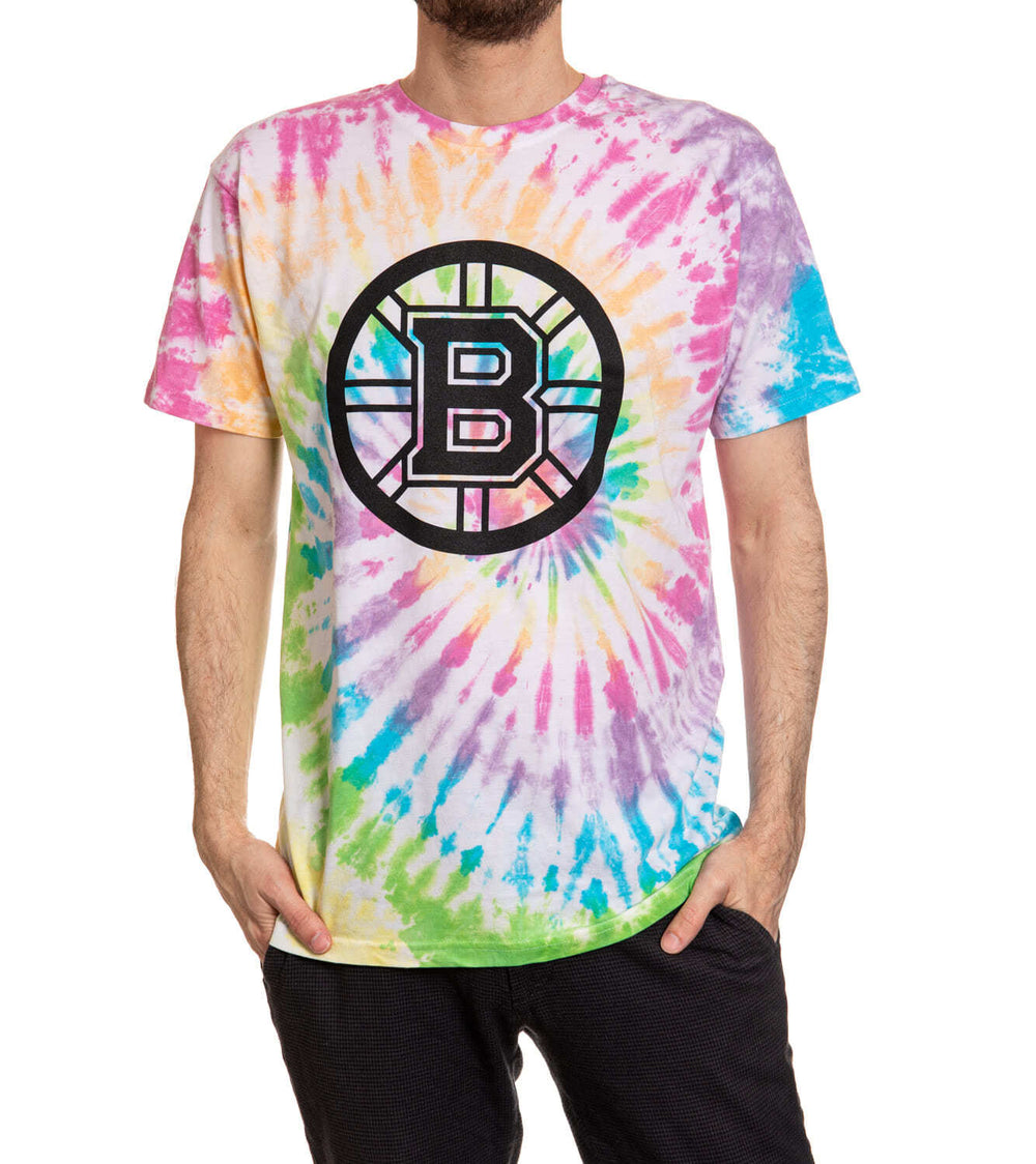 Men's NHL Edmonton Oilers Calhoun Rainbow Tie Dye T-Shirt - Sports Closet