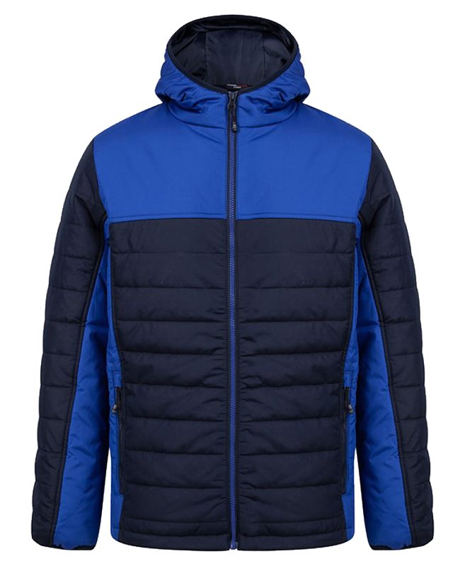 Finden & Hales Hooded Contrast Padded Jacket - Adult - Navy/Royal