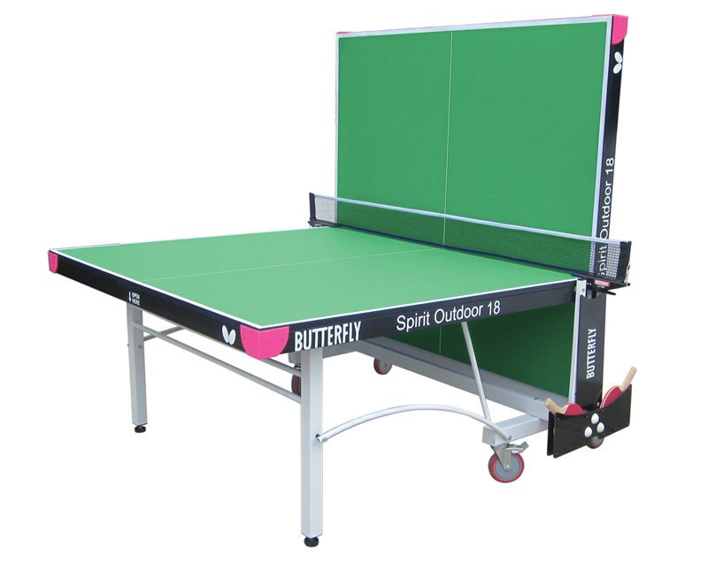 Butterfly Spirit 18 Outdoor Rollaway Table Tennis Table - Green