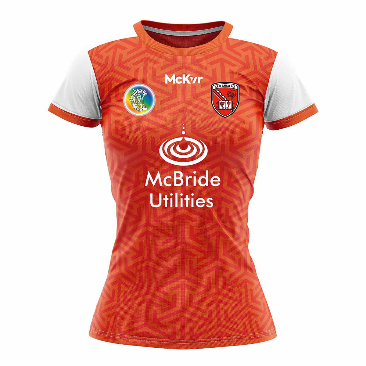 Mc Keever Armagh Camogie Official Home Jersey - Youth - Orange/White