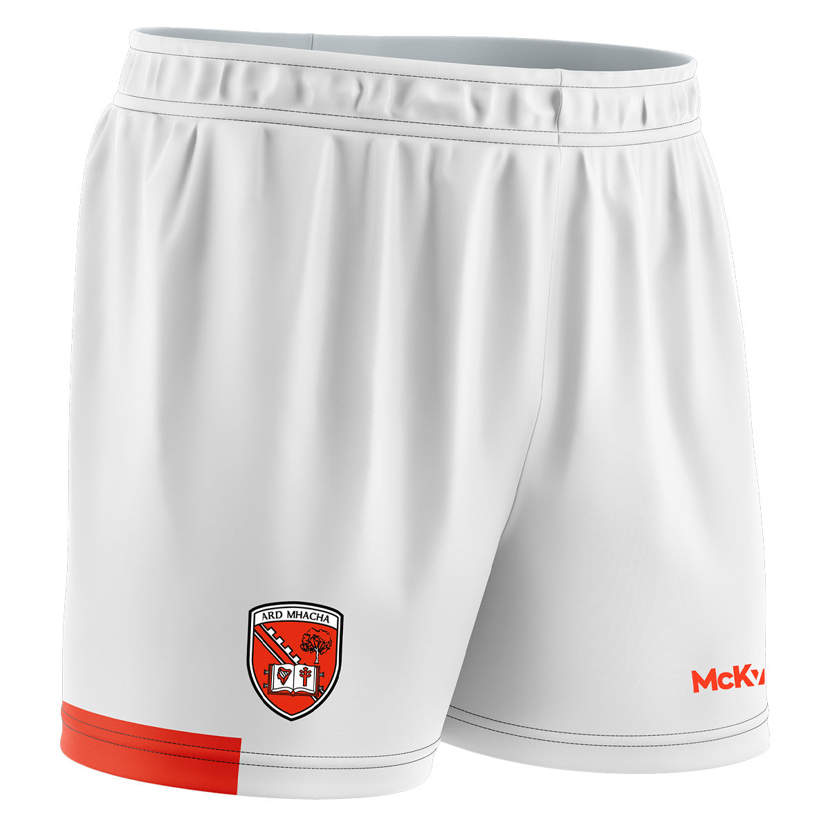 Mc Keever Armagh GAA Official Home Shorts - Adult - White/Orange