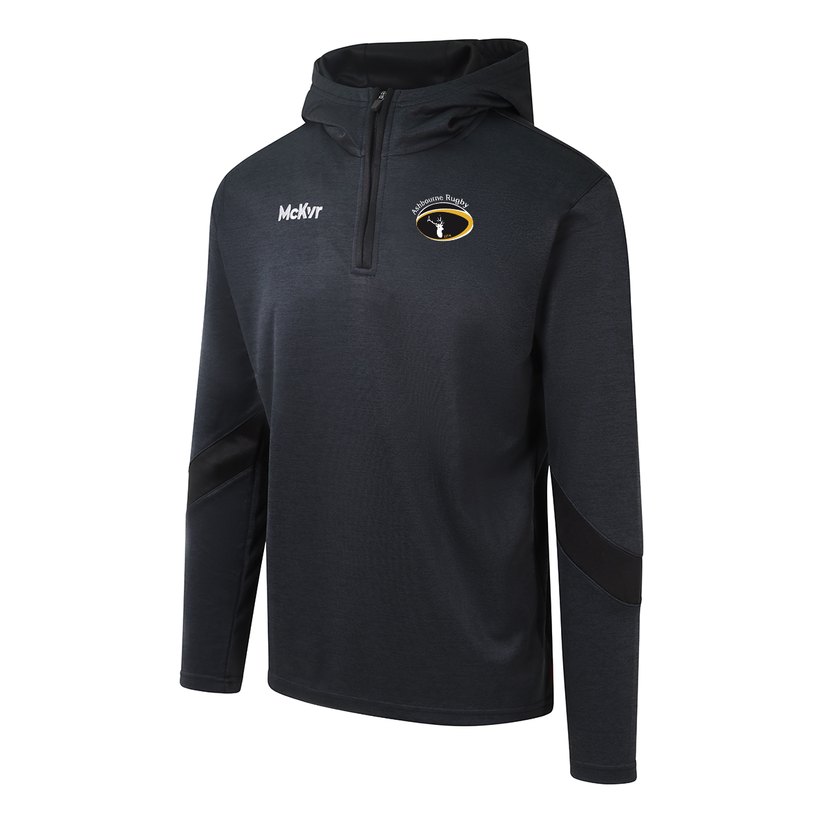 Mc Keever Ashbourne Rugby Core 22 1/4 Zip Hoodie - Adult - Black