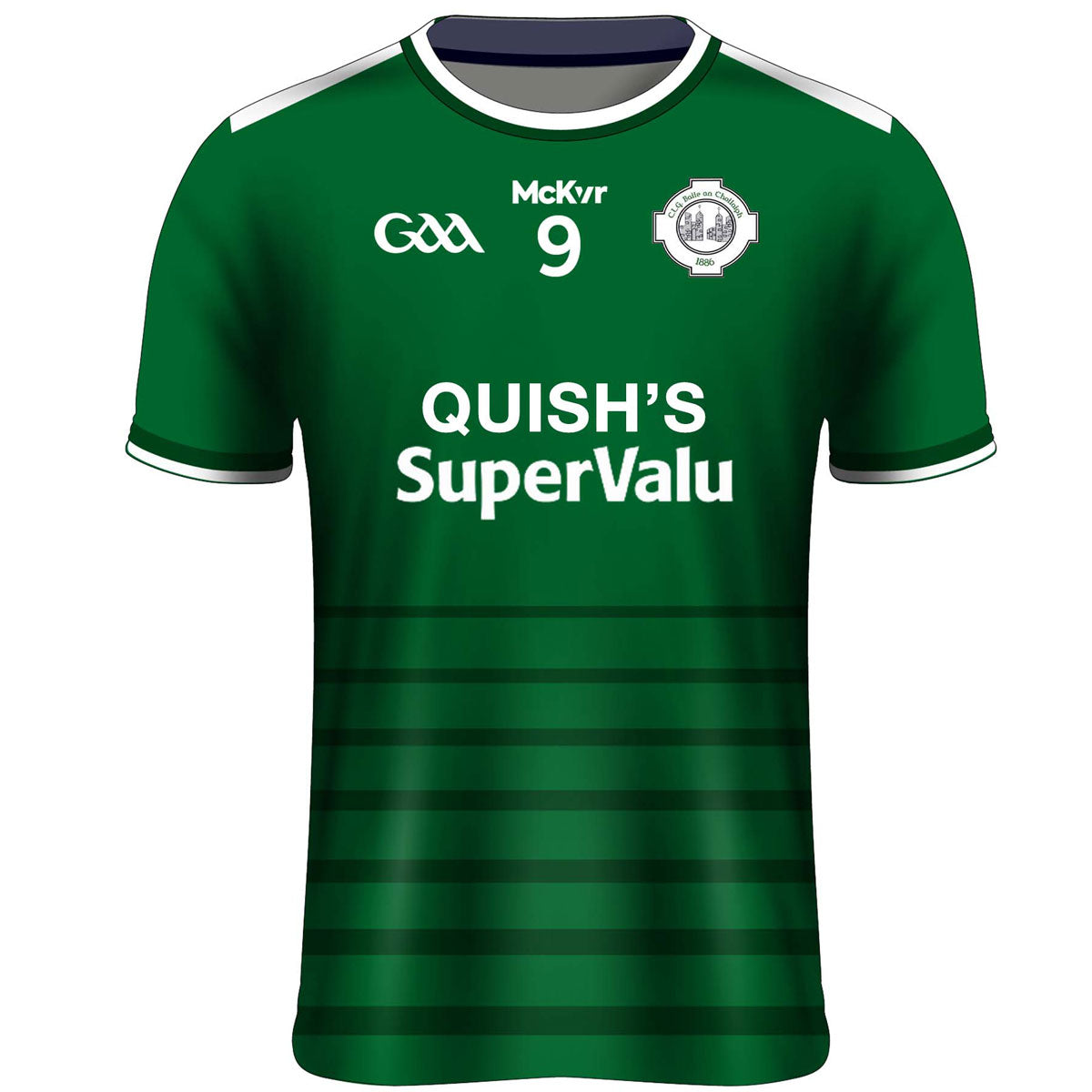 Mc Keever Ballincollig GAA Numbered Home Jersey - Womens - Green/White