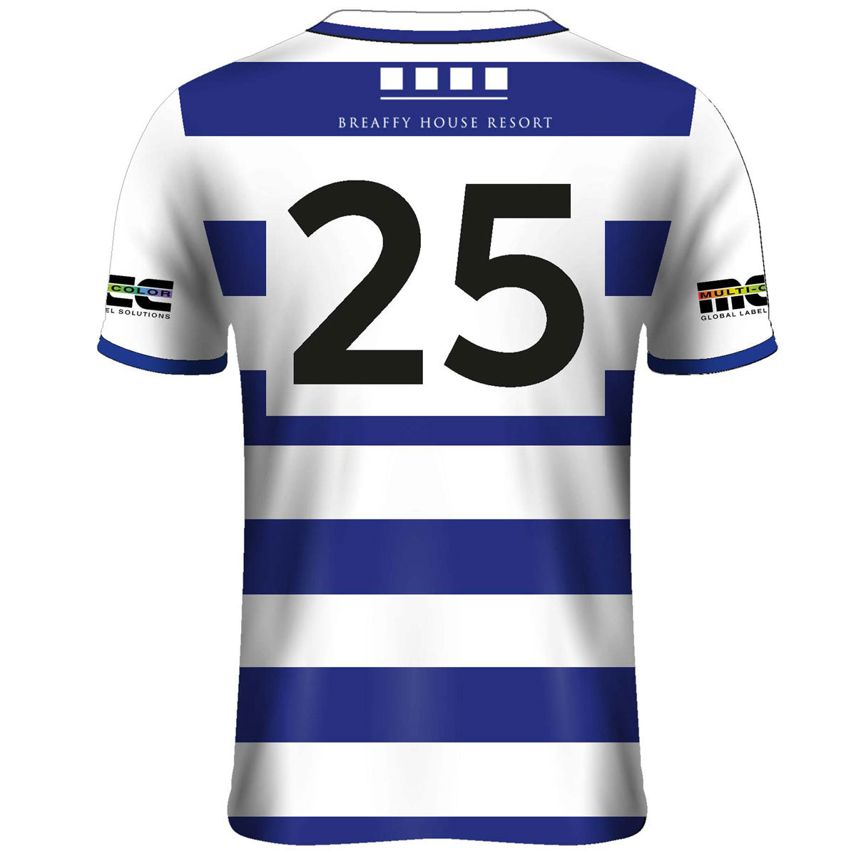 Mc Keever Breaffy GAA Numbered Playing Jersey - Adult - White/Royal