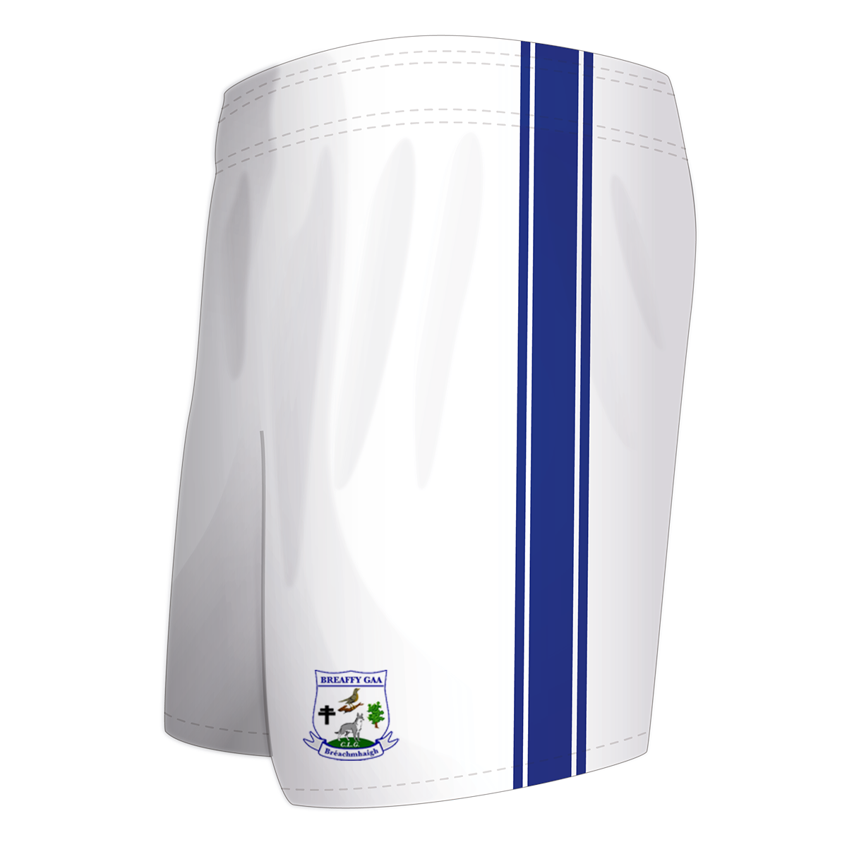 Mc Keever Breaffy GAA Official Playing Shorts - Youth - White/Royal