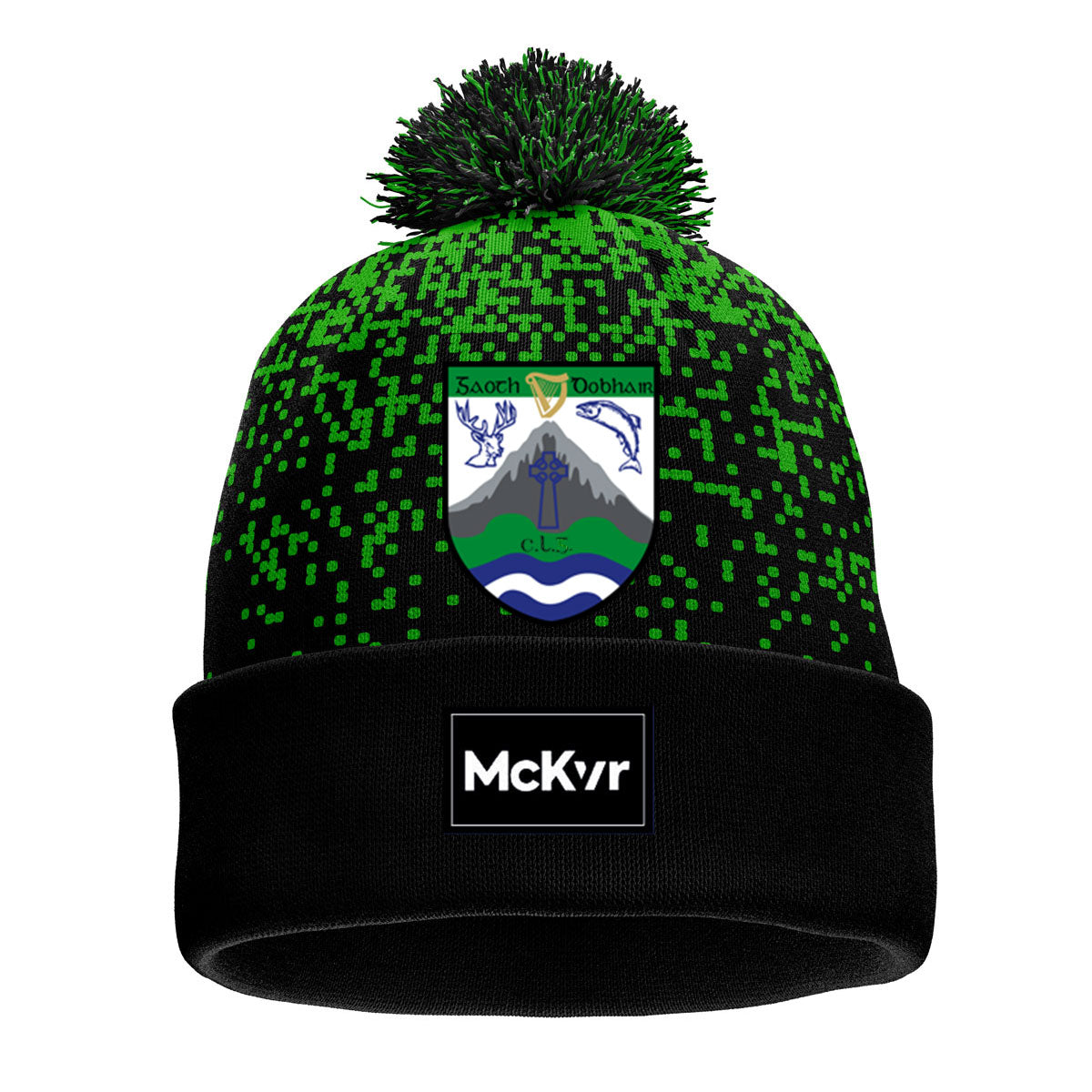 Mc Keever CLG Ghaoth Dobhair Core 22 Bobble Hat - Adult - Black/Green