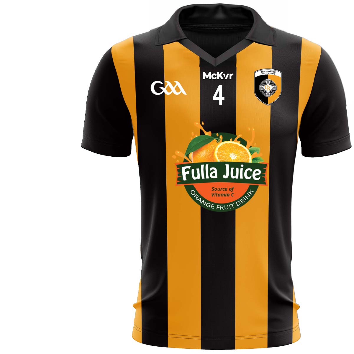 Mc Keever Crossmaglen Rangers GAC Numbered U12 Playing Jersey - Youth - Black/Amber