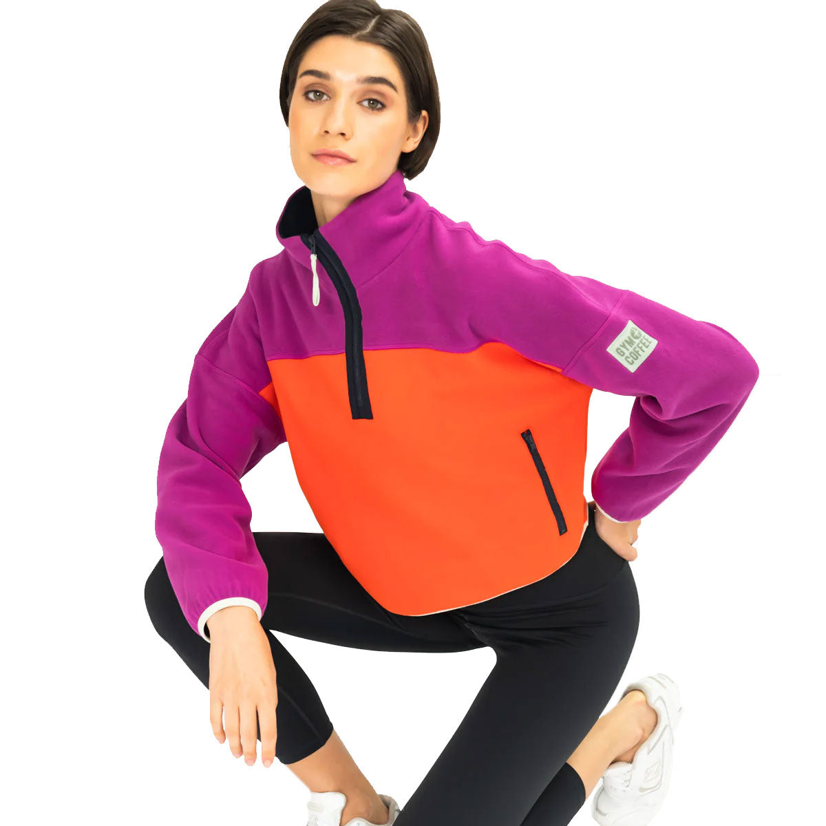 Gym+Coffee Half Zip Polar Fleece - Womens - Very Berry