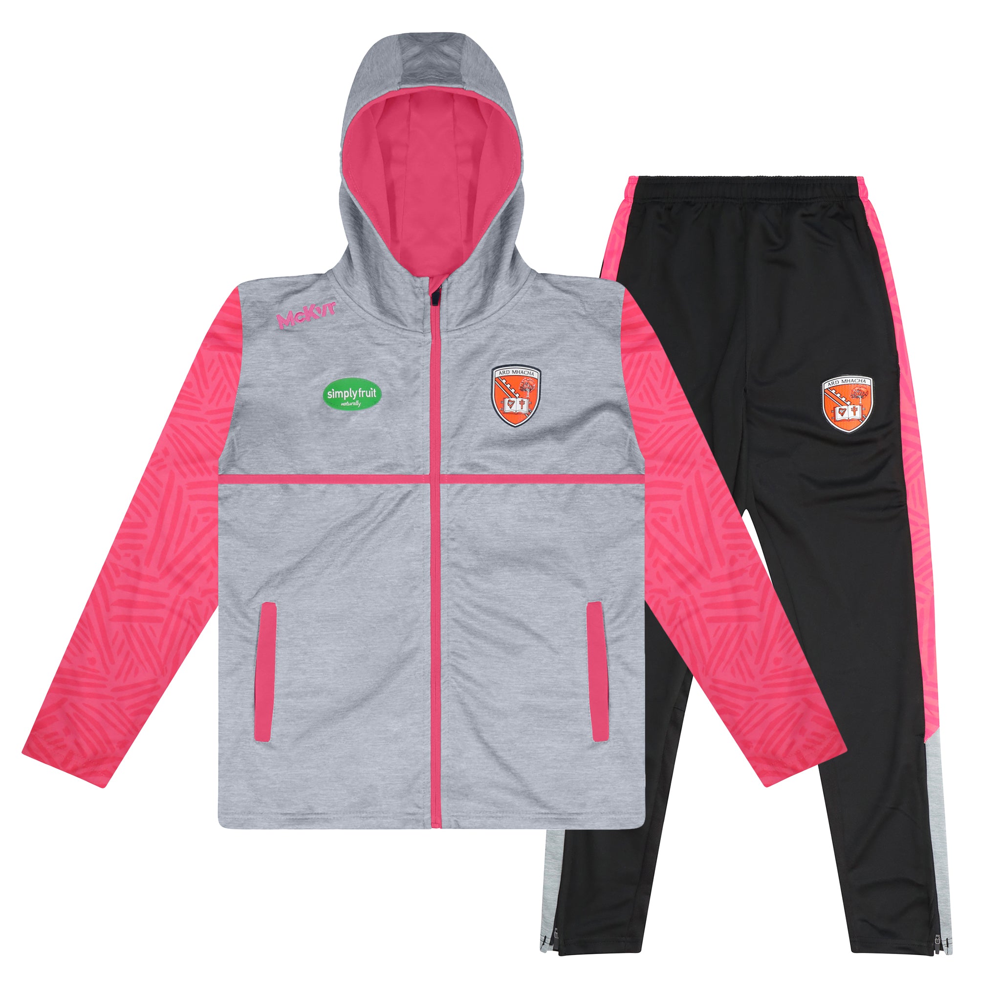 Mc Keever Armagh GAA Official Impact Tracksuit - Girls - Pink/Grey/Black