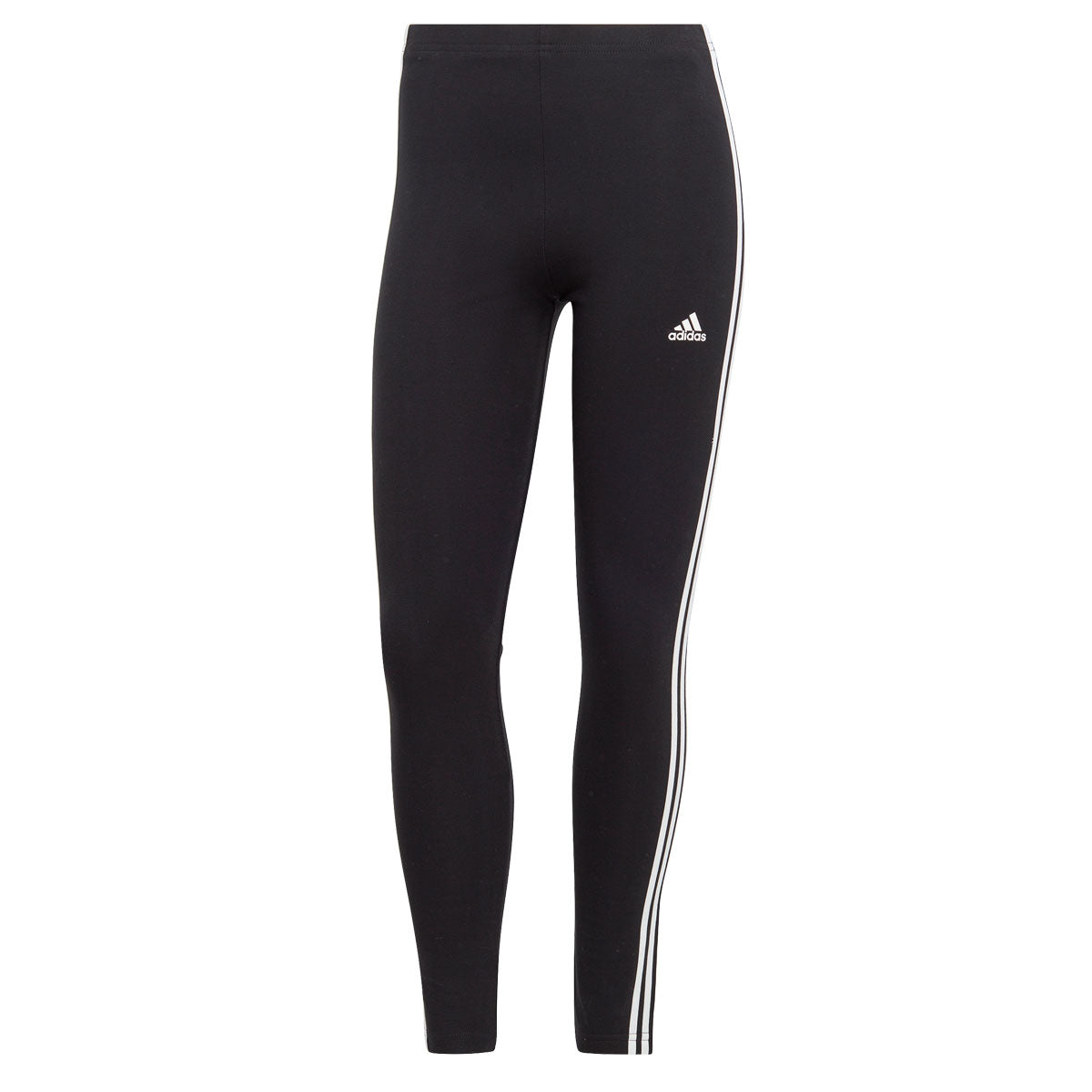 adidas Essentials 3 Stripes High Waisted Single Jersey Leggings - Womens - Black/White