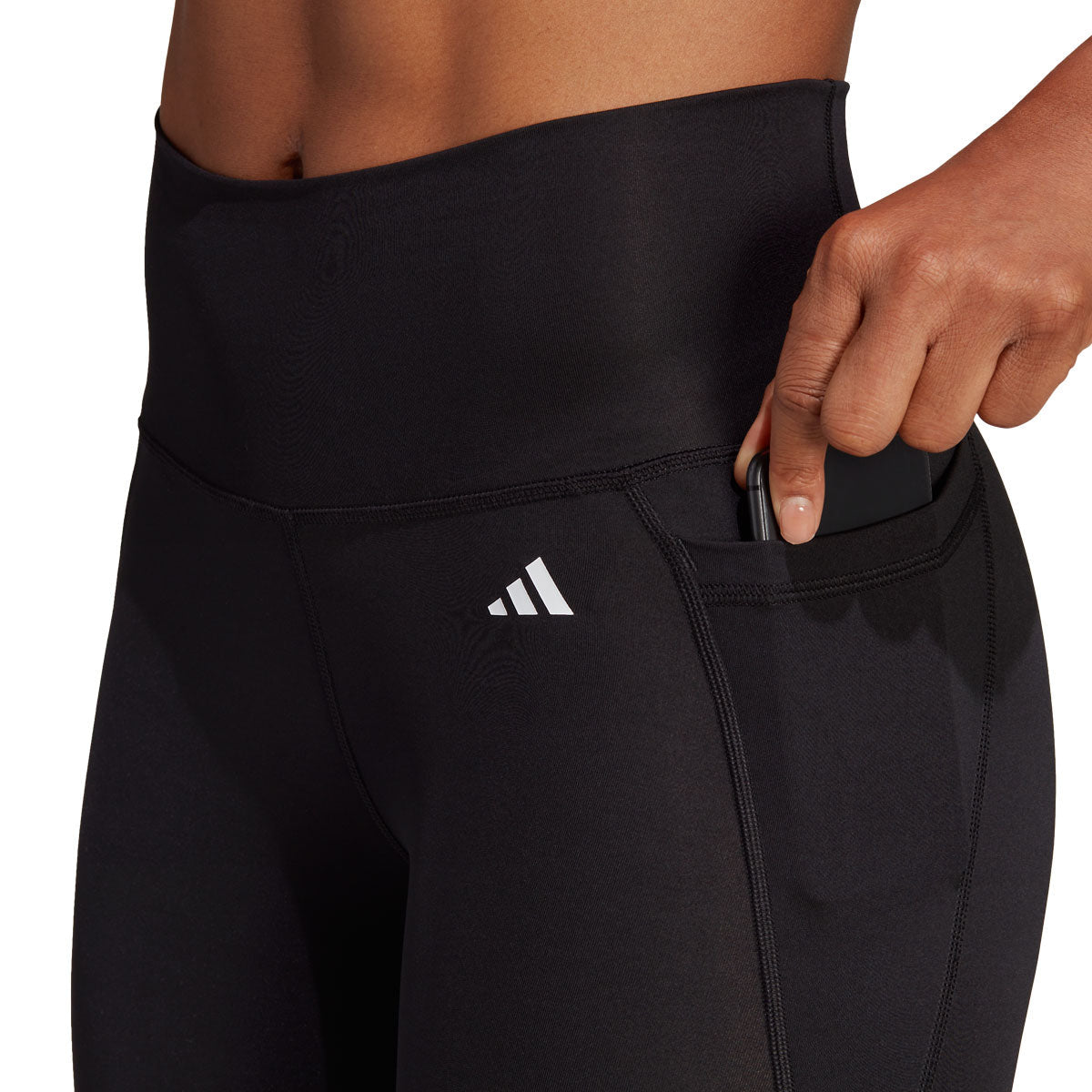 adidas Optime Stash High Waisted 7/8 Tights - Womens - Black