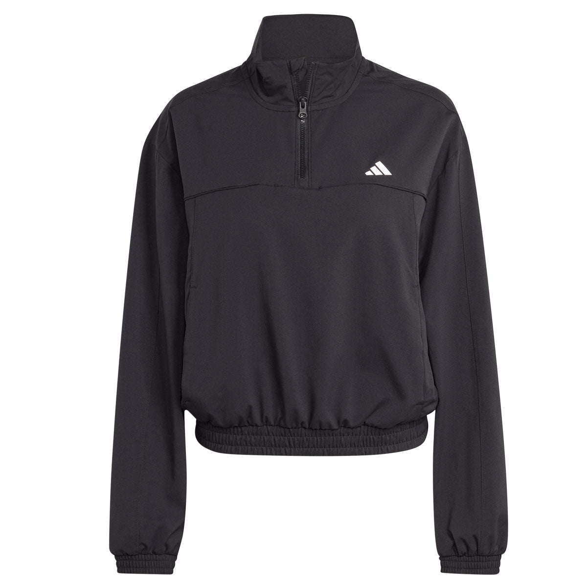 adidas Train Essentials Woven 1/4 Zip Top - Womens - Black/White