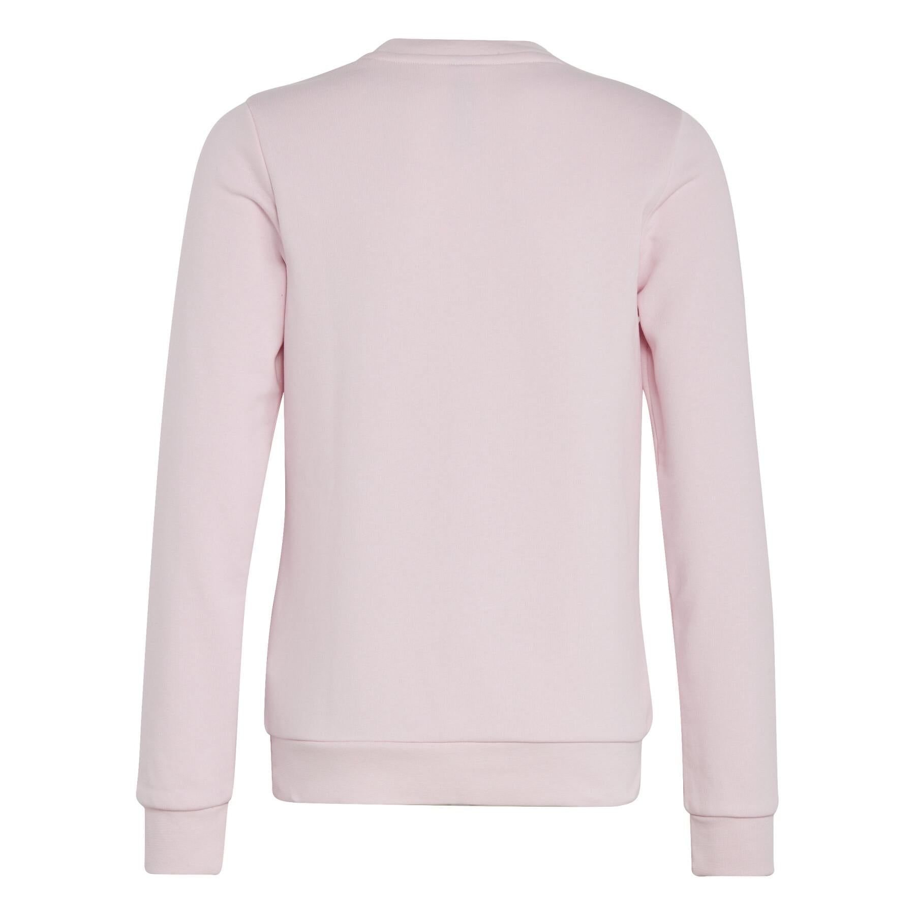 adidas Big Logo Sweat Top - Girls - Clear Pink/White