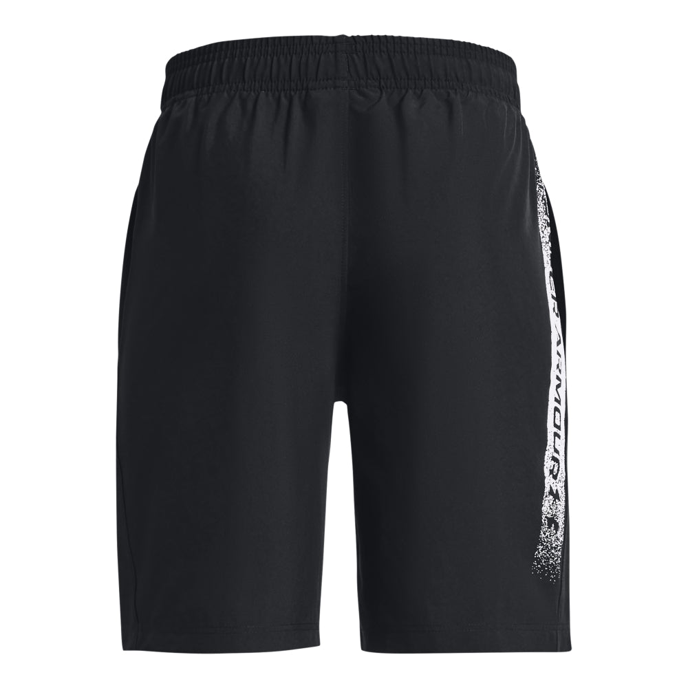 Under Armour Woven Graphic Shorts - Boys - Black/White