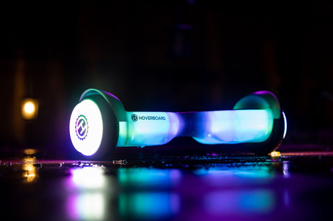 Pilot LED Hoverboard with LEDs On in the Dark