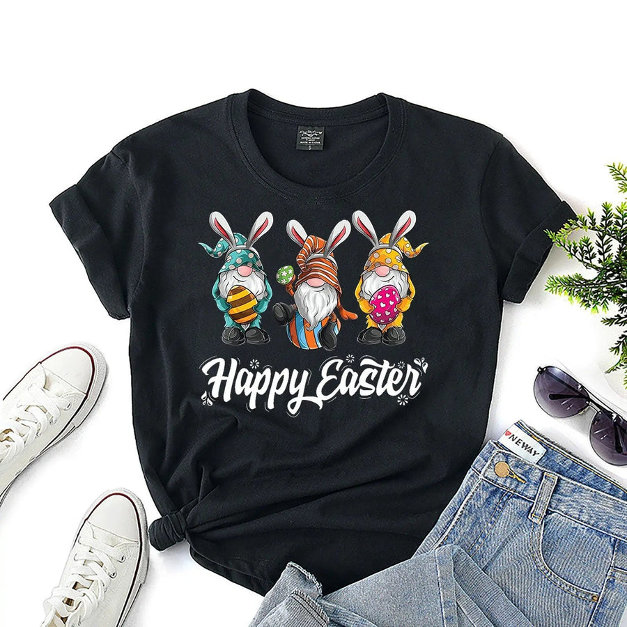 Ladies Easter Bunny Print Casual T-Shirt