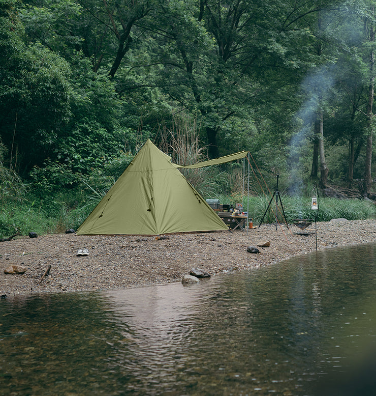 GOGlamping テント ワンポールテント 4人用 5人用 +グランドシート - テント/タープ