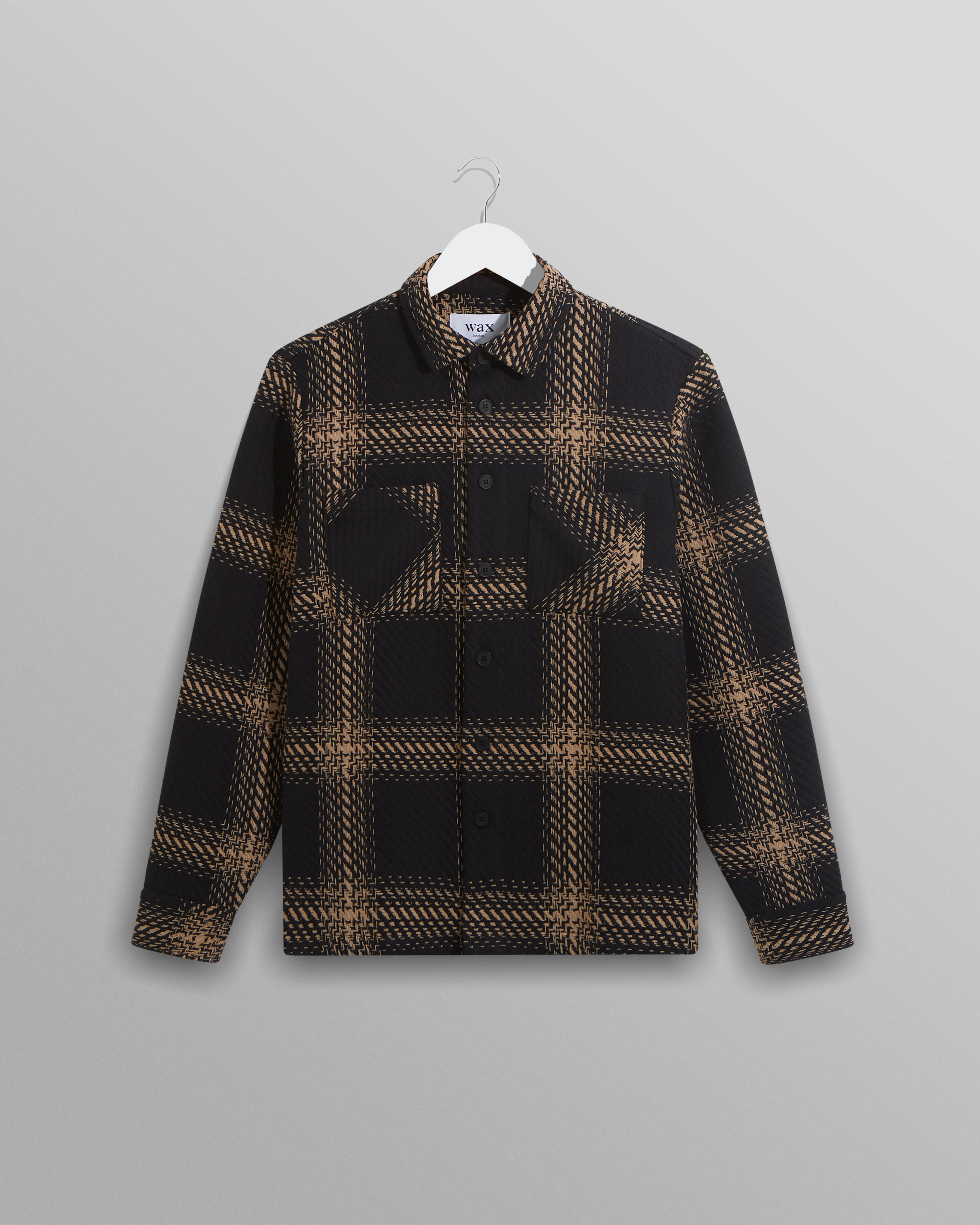 Whiting Overshirt Black/Beige Zap Check / XXL