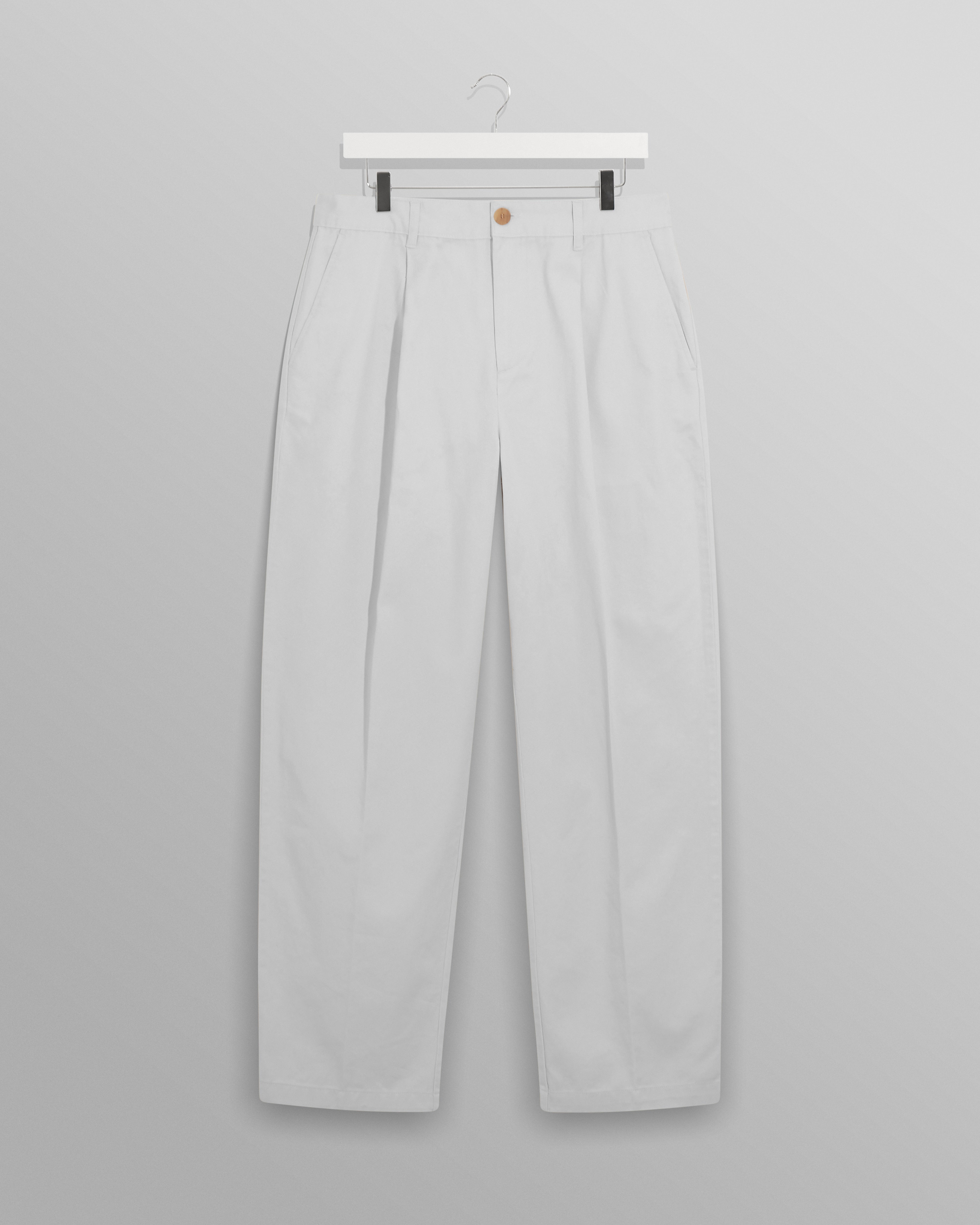 Milo Trousers Off White Cotton Twill / 38