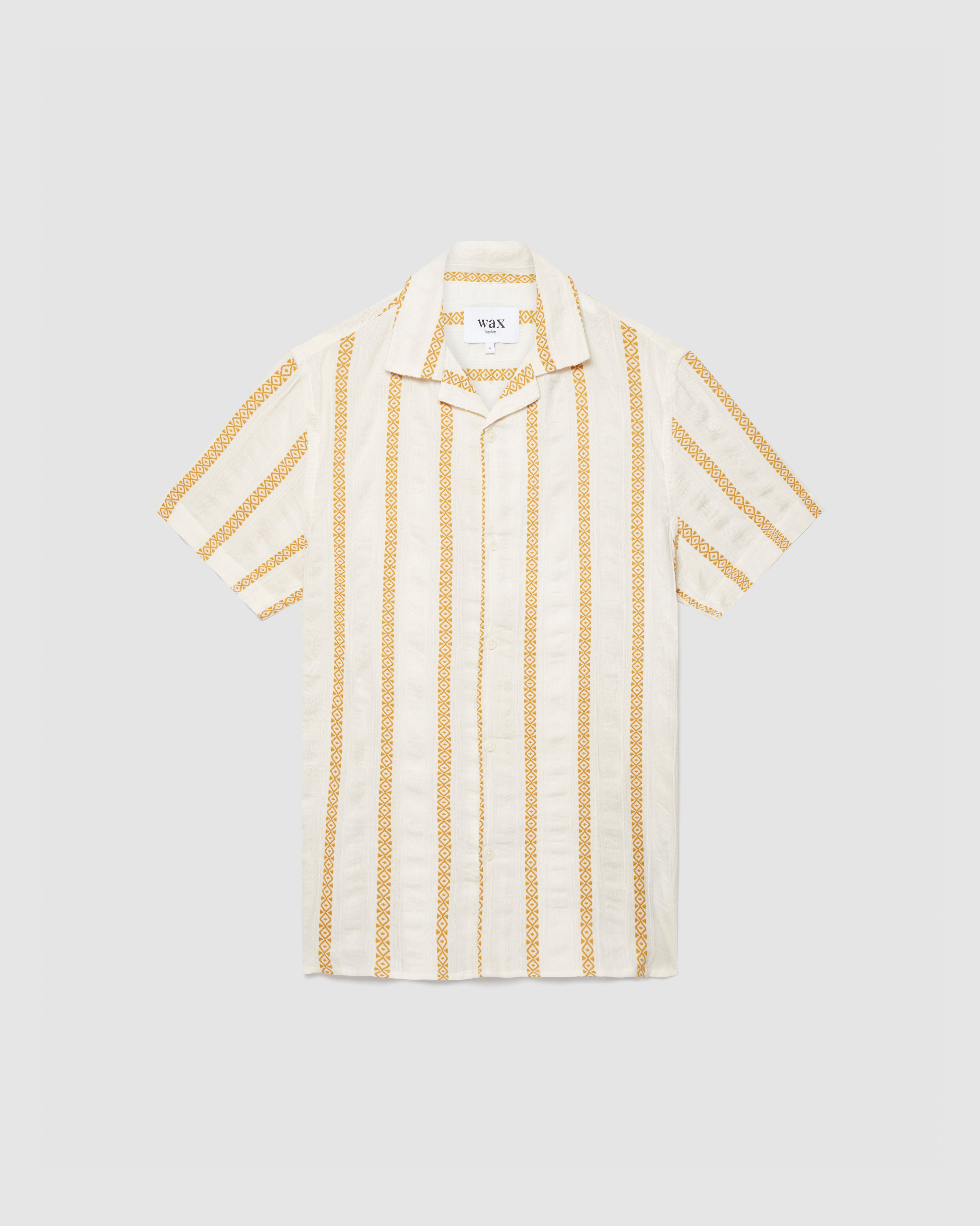 wax london us - Wax London Didcot Shirt Ecru Leno Stripe Mens