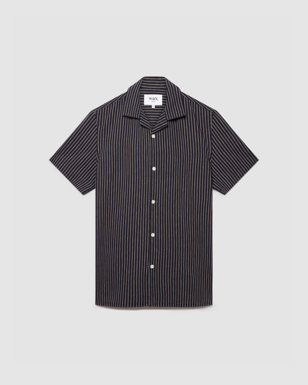 Didcot Shirt Ecru Leno Stripe | Wax London