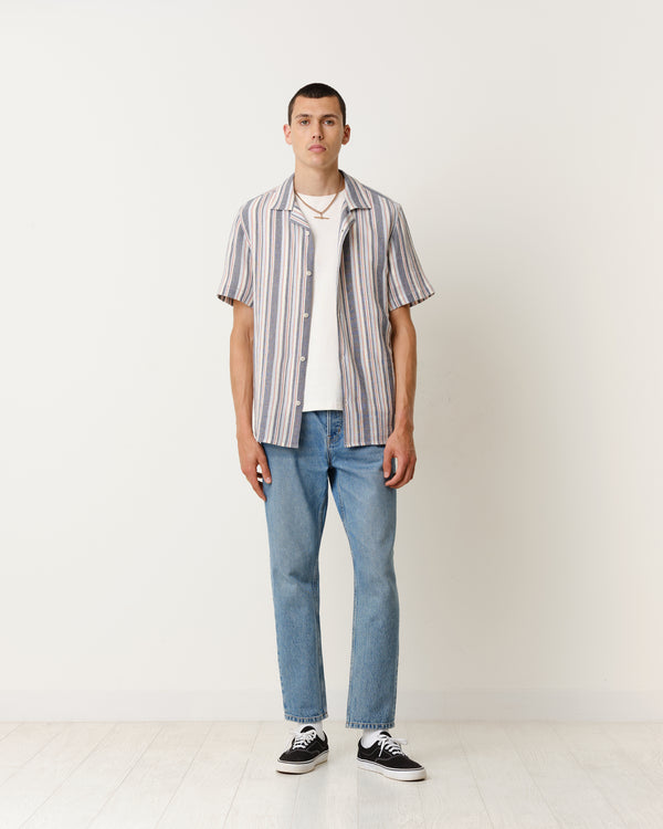 Didcot Shirt Ecru Leno Stripe | Wax London