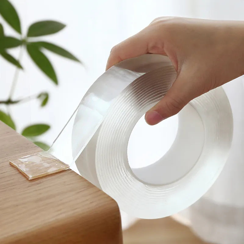 1M/3M/5M Transparent Nano Tape Washable Reusable Double-Sided Tape Adhesive Nano-no Trace Paste Fixer tape Cleanable House