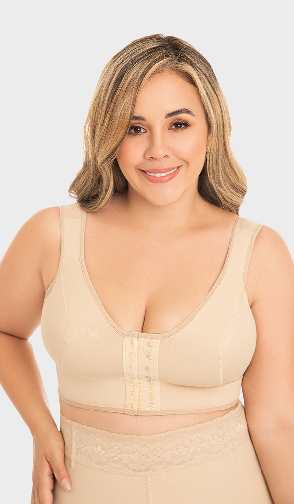 Colombian Fajas MyD Post Surgical Wide Straps Bra. Sizes from Small To Large.