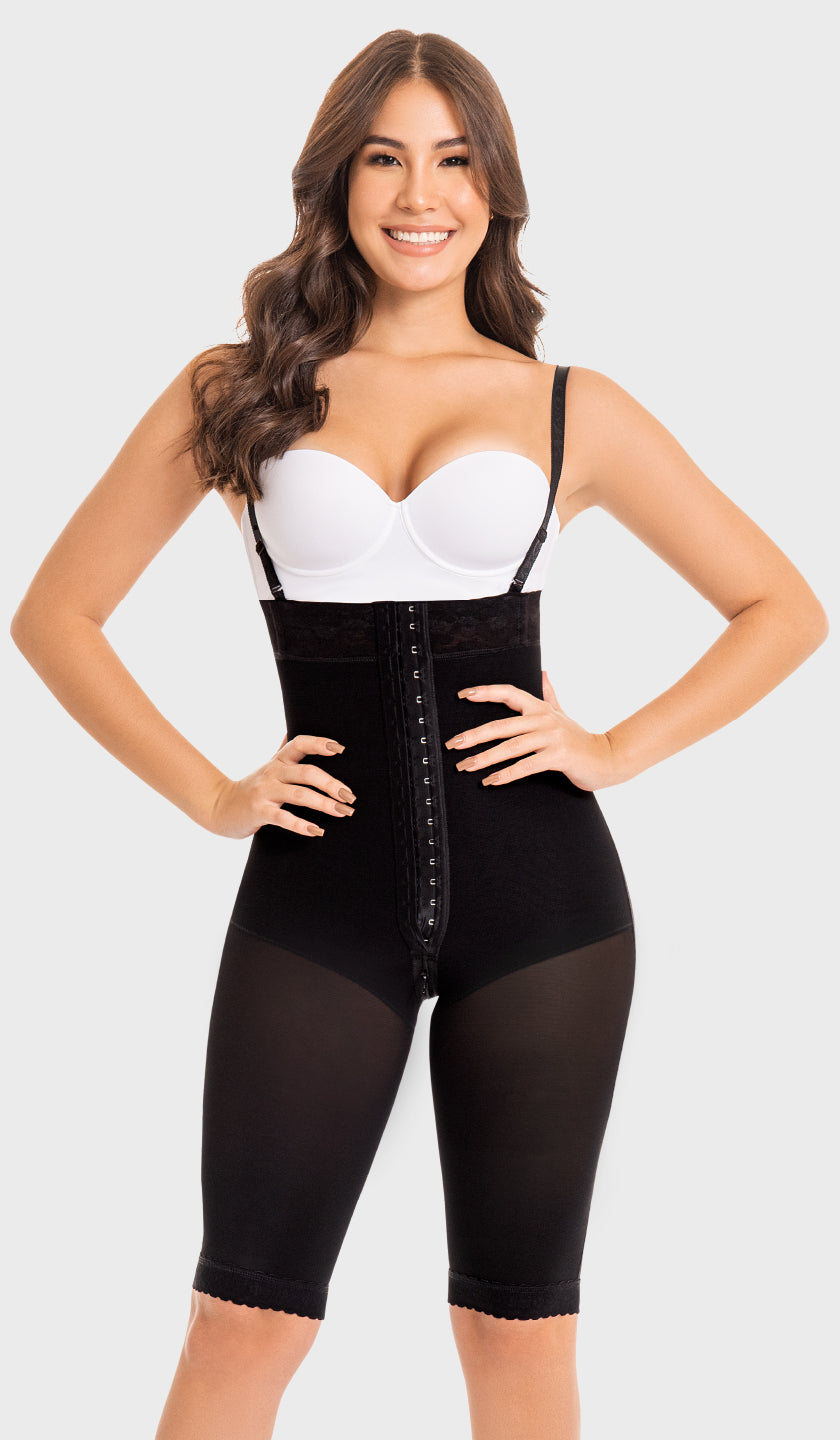 Satin Doll Strapless Knee length Hourglass Faja - Black – Fit Doll