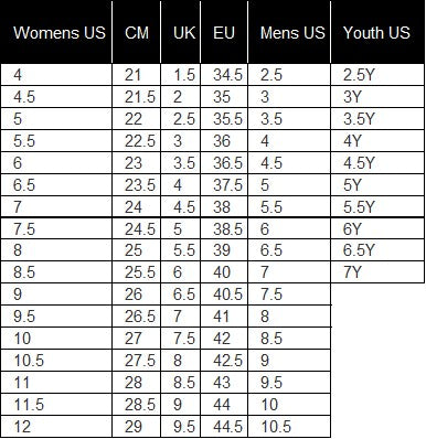 Size Chart – KC KICKS