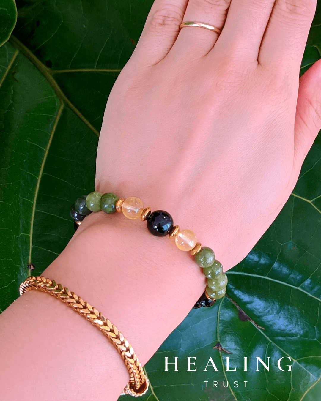 Black Tourmaline Citrine and Tigers Eye Bracelet Genuine High Quality 8mm  SemiPrecious Gemstone Beads Very Strong Stretch Cord  Spirit Connexions