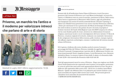 Il Messaggero Latina 6 luglio 2021