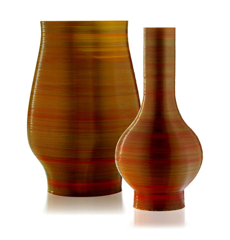 Abbinamento vasi in resina di Mais stampati in 3D ecosotenibili e biodegradabili della collezione Lisa Tibaldi Privernum Collection