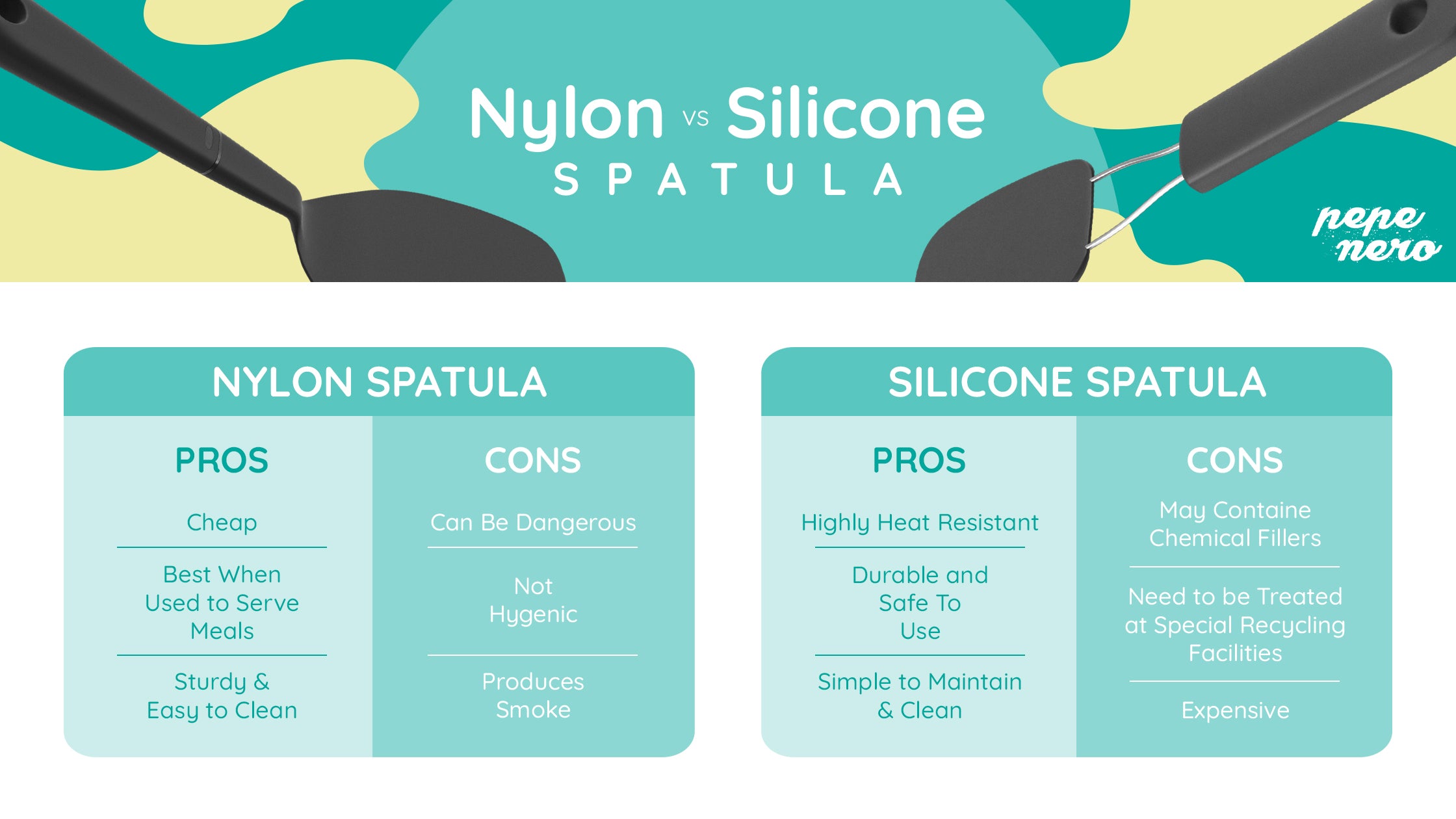 nylon vs silicone spatulas