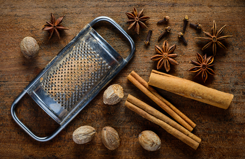 nutmeg with microplane grater