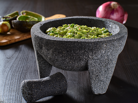 molcajete with guacamole