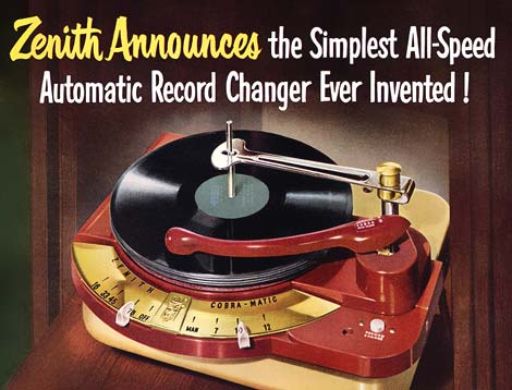 An old automatic record changer advert