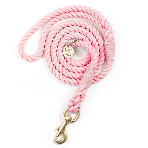 pink rope dog lead