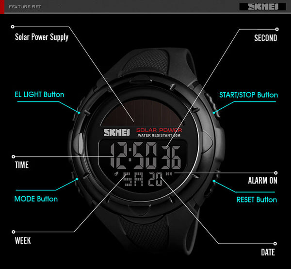 Skmei 1405 Solar Digital Watch