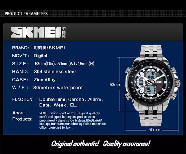 Skmei 0993 Stainless Steel Watch